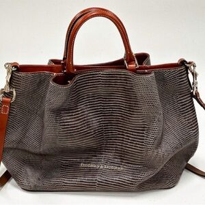 Dooney & Bourke Textured Gray and Brown Tote